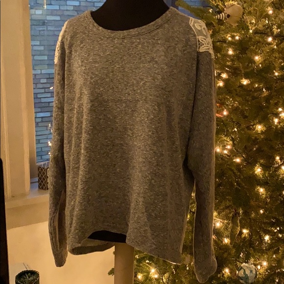 Anthropologie Tops - Vintage style lace sweatshirt from Anthro